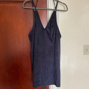 Free People Navy Blue Suede Mini Dress